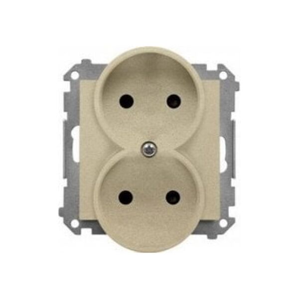 Kontakt-Simon Kontakt-Simon 55 TG2MCZ.01/144 πρίζα, διπλή, μη γειωμένη, με παντζούρια, μονάδα 16 A, 250V~, ταχυσυνδέσμους, σαμπανιζέ ματ 13685288 5902787888480