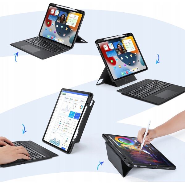 Dux Ducis DUX DUCIS etui DK składane z klawiaturą bezprzewodową do iPad Pro 12.9 (2020/2021/2022) czarne