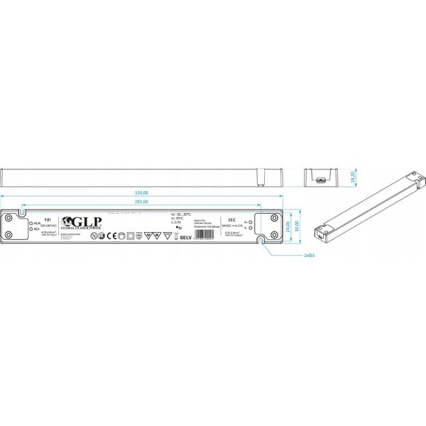 GLP ZASILACZ IMPULSOWY 12V/8.34A-GTPCS