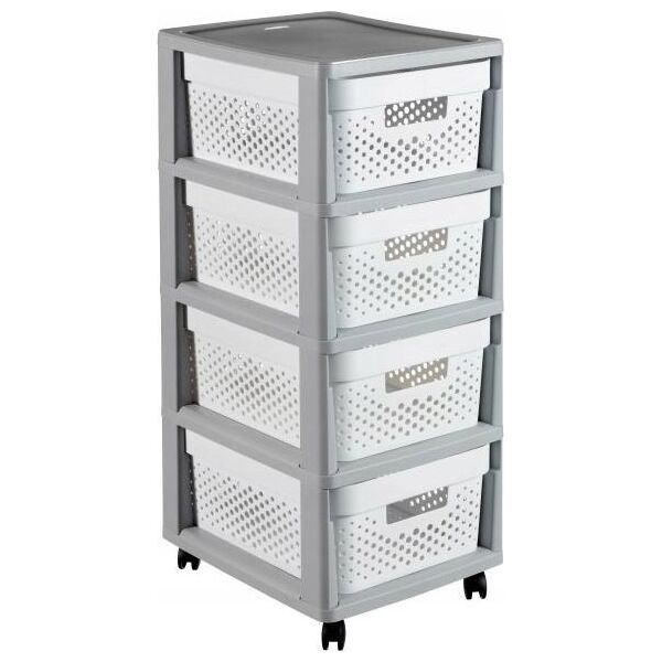 Curver CURVER REGAŁ INFINITY KD 4X10L AŻUROWY   /SZARY/BIAŁY
