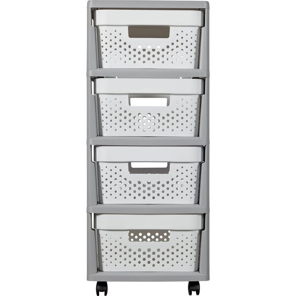 Curver CURVER REGAŁ INFINITY KD 4X10L AŻUROWY   /SZARY/BIAŁY