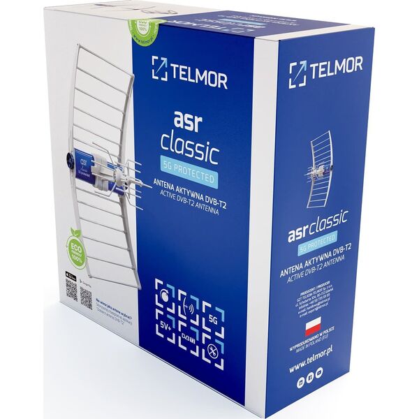 Antena RTV Telkom-Telmor Antena TV DVB-T/T2 ASR Classic 5G PROTECTED 2023 ECO Telkom Telmor (bez zasilacza)