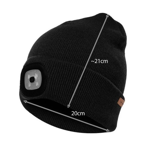 Trizand Czapka zimowa z latarką- czarna Trizand 22663