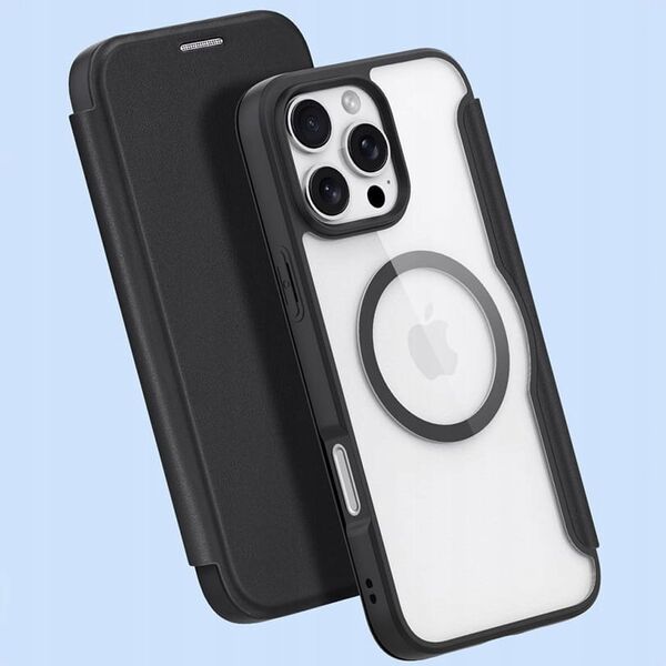 Etui Dux Ducis Skin X Pro na iPhone 16 Pro z MagSafe i klapką - czarne