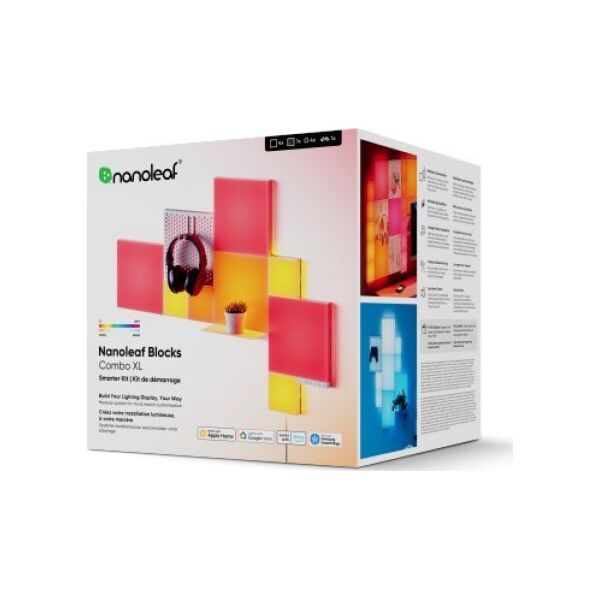 Nanoleaf Blocks Combo Starter Kit - panele świetlne (10 sztuk, 1 kontroler)