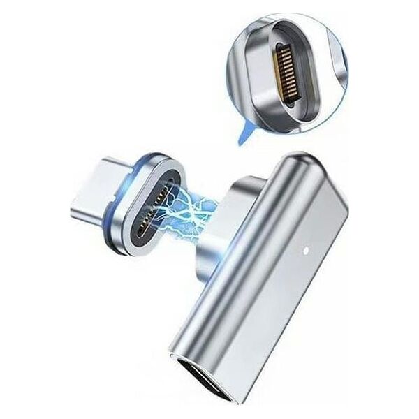 Beline Adapter magnetyczny USB-C 100W     srebrny/silver DAC BLNAM01