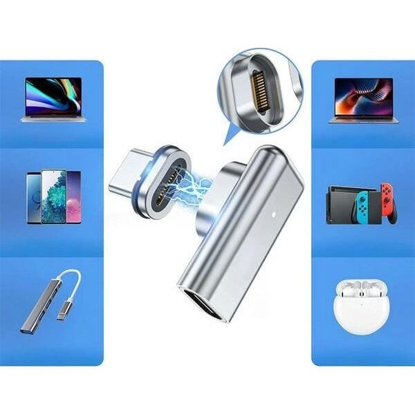 Beline Adapter magnetyczny USB-C 100W     srebrny/silver DAC BLNAM01