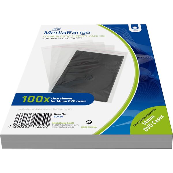 MediaRange Transparente 14mm DVD-Leerhüllen 100er-Pack