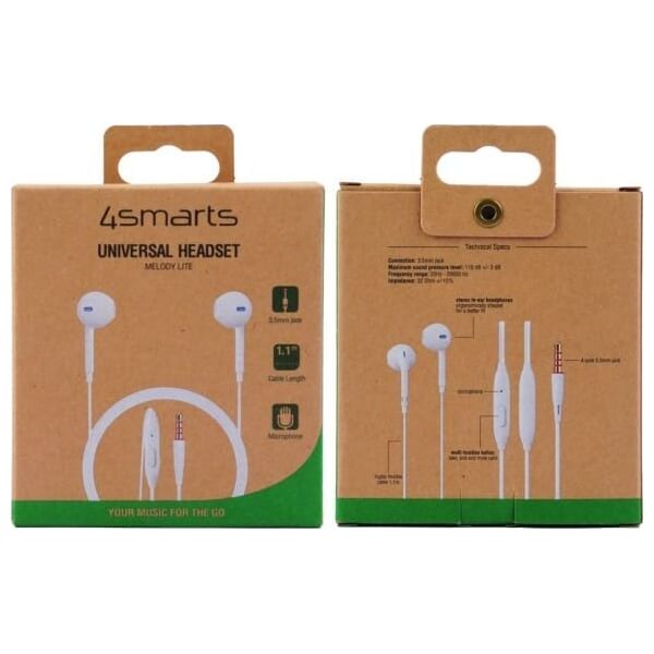 Słuchawki douszne 4smarts Melody Lite 3.5mm biały/white