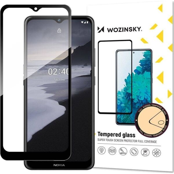 Wozinsky super wytrzymałe szkło hartowane Full Glue na cały ekran z ramką Case Friendly Nokia 2.4 czarny