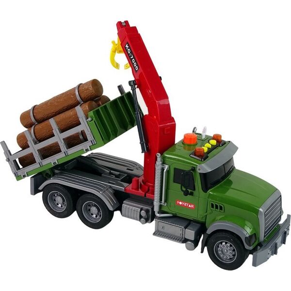 Ciężarówka Auto Dźwig Transport Bale Drewna Dźwięk LEAN Toys