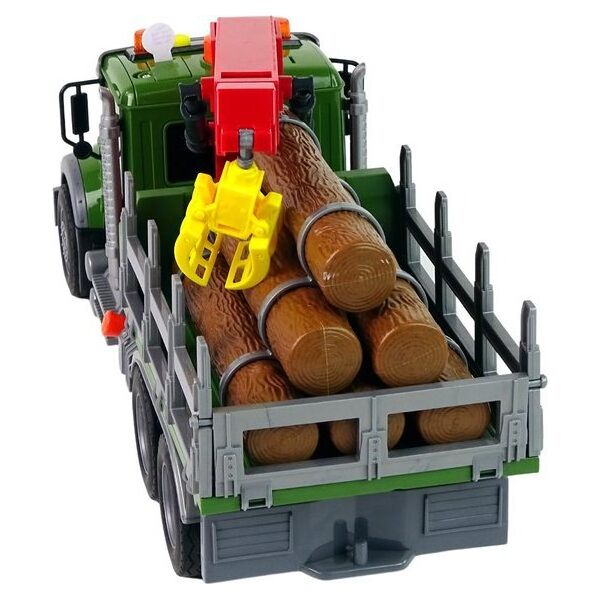 Ciężarówka Auto Dźwig Transport Bale Drewna Dźwięk LEAN Toys