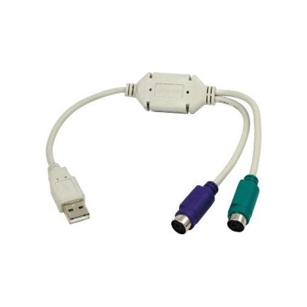 Adapter USB LogiLink USB - PS/2 x2 Biały  (AU0004A)