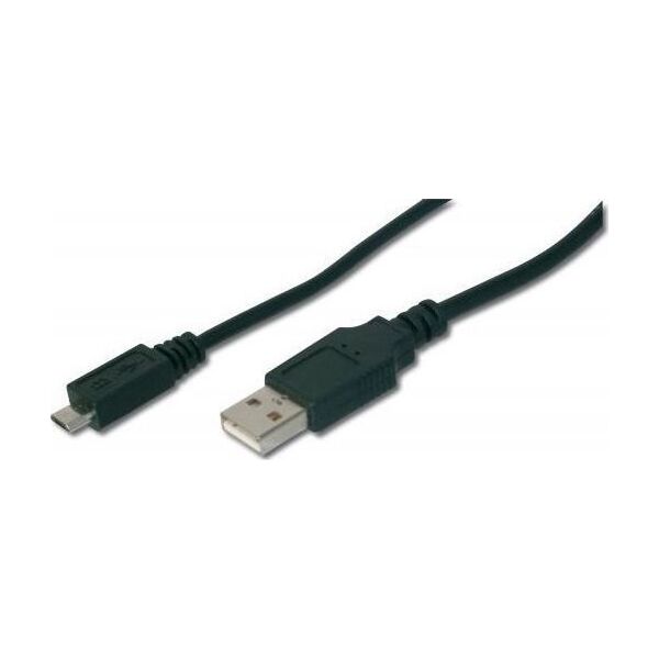 Kabel USB Digitus USB-A - microUSB 1.8 m Czarny (AK300110018S)