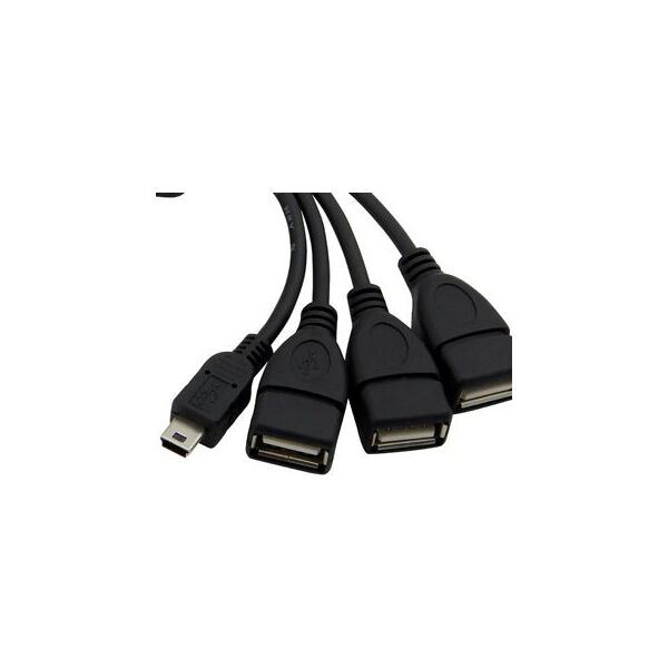 HUB USB Esperanza 1x miniUSB męski  + 3x USB-A 2.0 (EA-114)