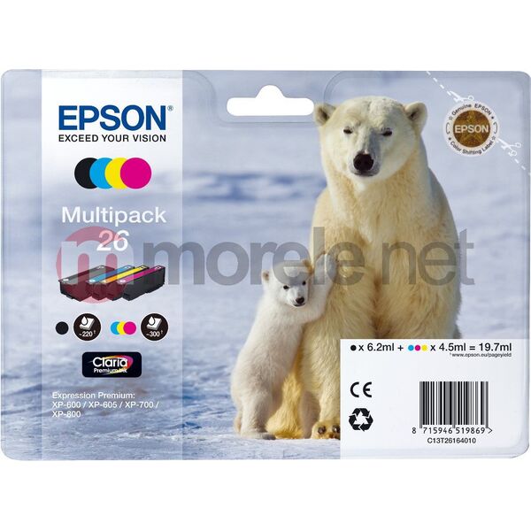 Tusz Epson zestaw tuszy T2616 (cyan, magenta, yellow, black)