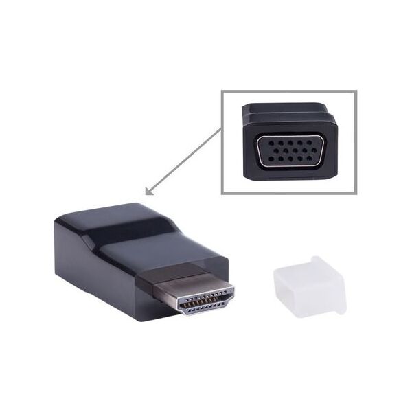 Adapter AV Gembird HDMI - D-Sub (VGA) czarny (A-HDMI-VGA-001)