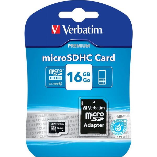 Karta Verbatim Premium MicroSDHC 16 GB Class 10 UHS-I/U1  (44082)