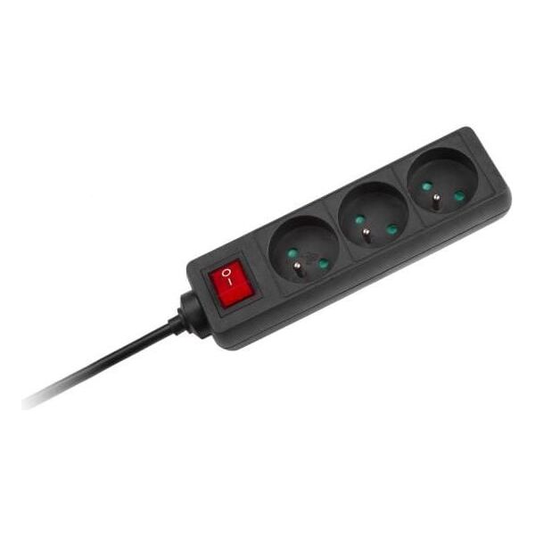 Listwa zasilająca Rebel 3 gniazda 1.5 m czarna (URZ3197-1,5)