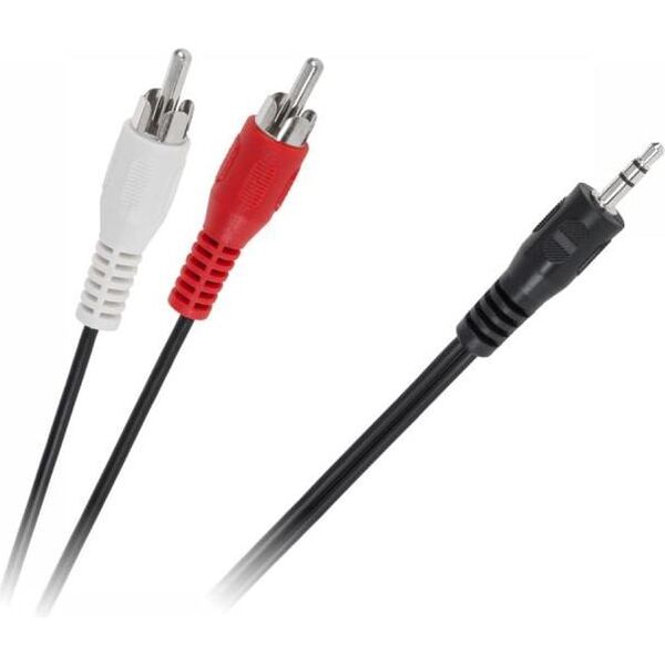 Kabel Jack 3.5mm - RCA (Cinch) x2 10m czarny (KPO2747-10)