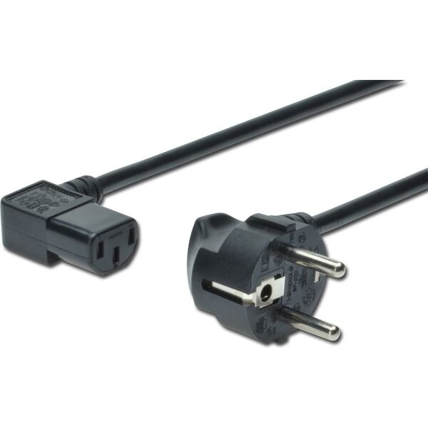 Kabel zasilający Diverse Euro/ IEC 320-C13, 1.8m, kątowy, czarny (AK-440102-018-S)