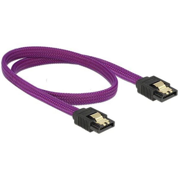 Delock SATA - SATA, 0.5m, Fioletowy (83691)