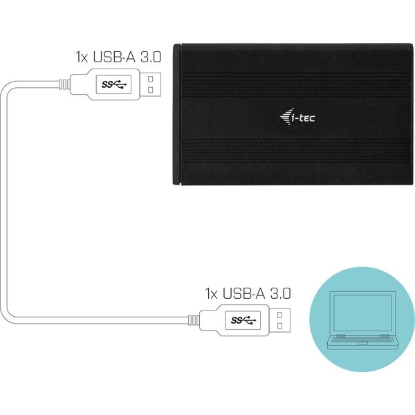 Kieszeń I-TEC 2.5" USB 3.0 MySafe Advance AluBasic (MYSAFEU312)