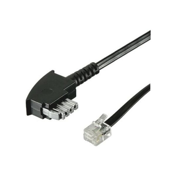 Kabel telefoniczny TAE-N -> RJ11 6m, czarny