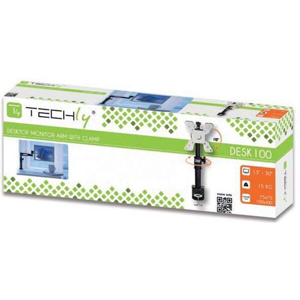 Techly Uchwyt biurkowy na monitor 13" - 30" (ICA-LCD 500BK)