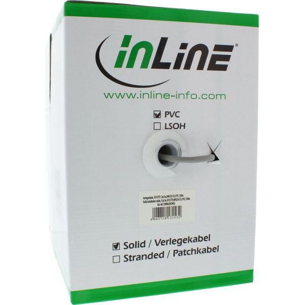InLine Wytrzymały kabel instalacyjny SF/UTP, Cat.5e, AWG24, CU, halogen free, 300m (73300U)