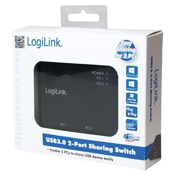 Adapter USB LogiLink USB - USB-B x2 Czarny  (UA0216)