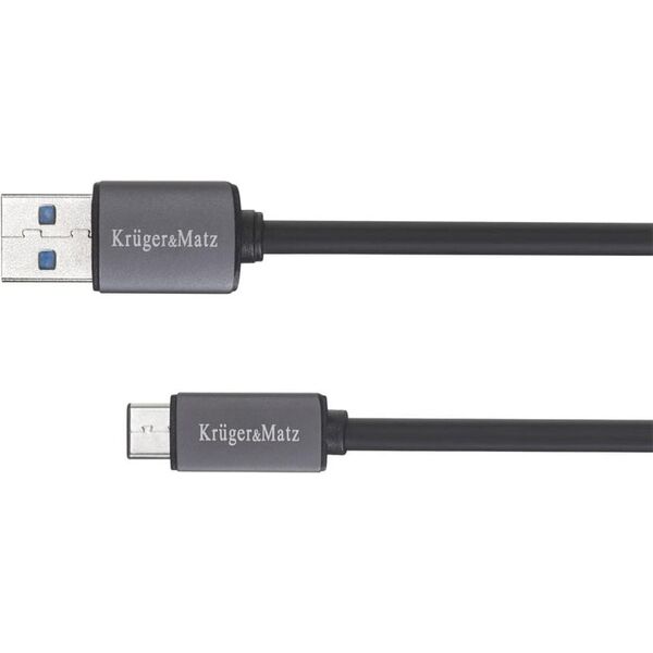 Kabel USB Kruger&Matz USB-A - USB-C 0.5 m Czarny (KM0347)