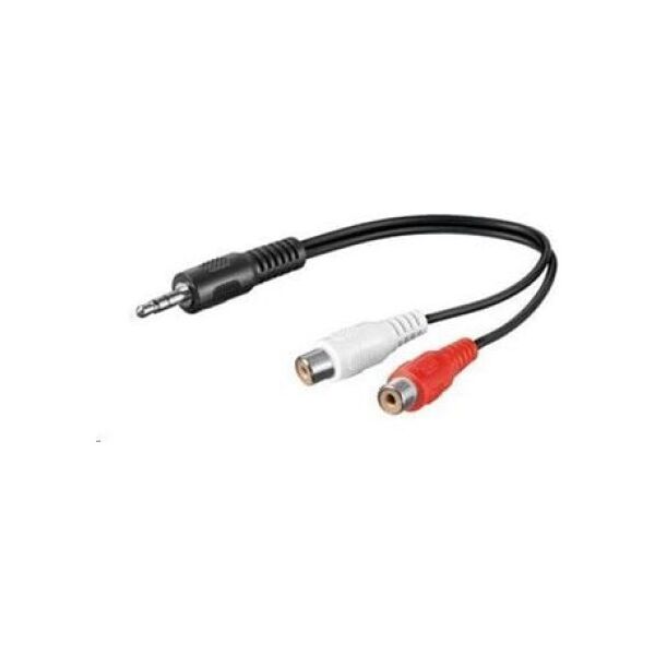 Kabel PremiumCord Jack 3.5mm - RCA (Cinch) x2 0.2m czarny (kjackcinf02)
