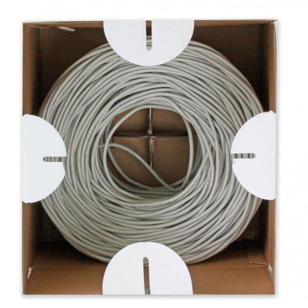 Techly Kabel instalacyjny Cat5e, UTP 4x2, drut, CCA, 305m, szary (303591)