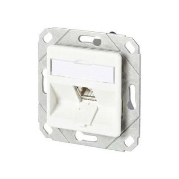 MetzConnect BTR BTR Data Outlet C6Amodul, Cat 6A, 180°, 1-port, channel mounting, pure white RAL 9010 - 130B11D11102-E