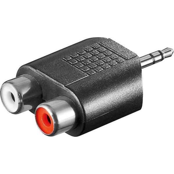 Adapter AV OEM Jack 3.5mm - RCA (Cinch) x2 czarny (11604)