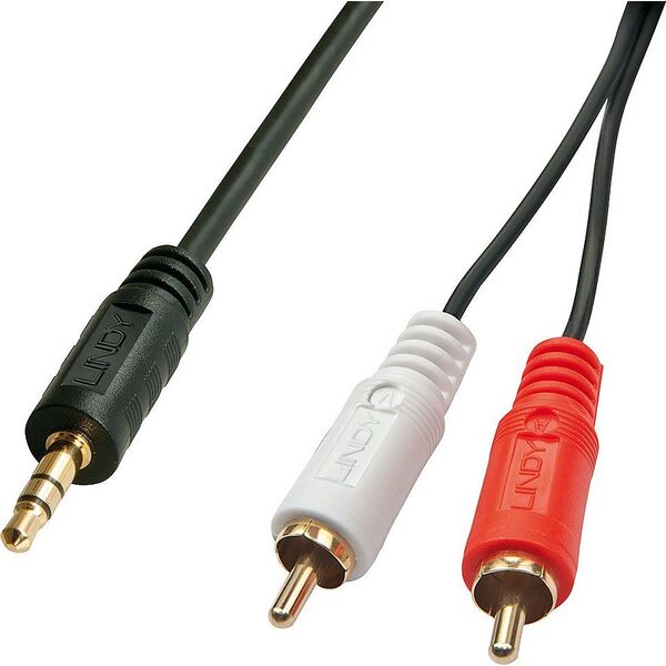 Kabel Lindy Jack 3.5mm - RCA (Cinch) x2 5m czarny (35683)