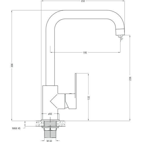 Bateria kuchenna Deante Alpinia stojąca chrom (BGA 063M)