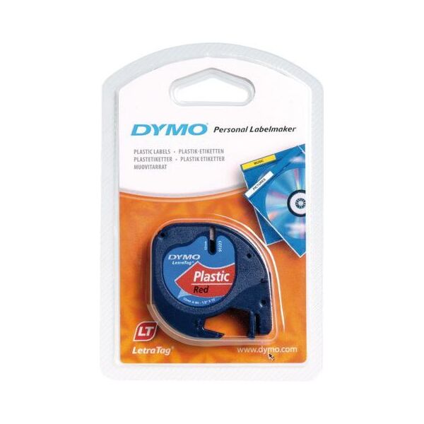 Dymo oryginalna taśma do drukarek etykiet, czarny druk/czerwony podkład, 4m, 12mm (S0721630)