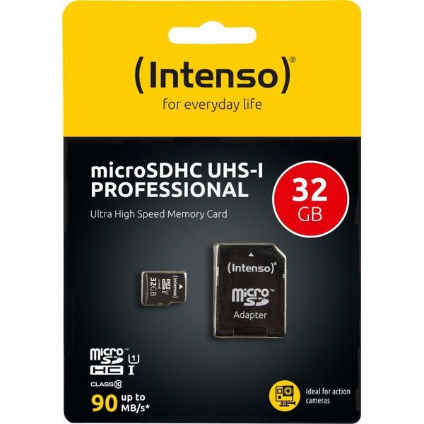 Karta Intenso Professional MicroSDHC 32 GB Class 10 UHS-I/U1  (3433480)