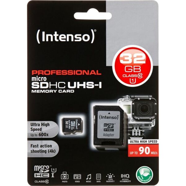 Karta Intenso Professional MicroSDHC 32 GB Class 10 UHS-I/U1  (3433480)