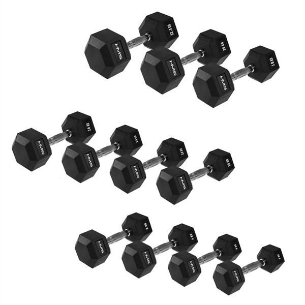 HMS hantel Hex Pro gumowany 1 x 16 kg