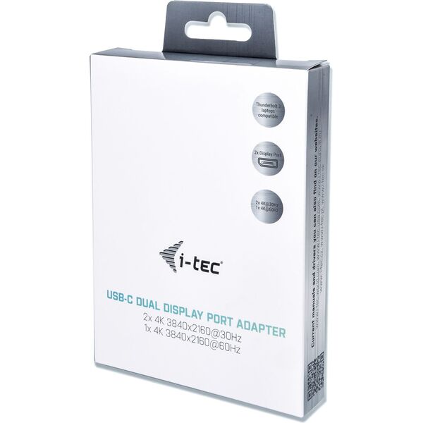 Stacja/replikator I-TEC USB-C - DisplayPort x2 Czarny  (C31DUAL4KDP)