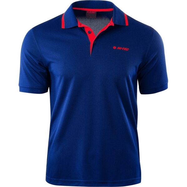 Hi-Tec Koszulka męska Polo Site blue print/high risk red r. M