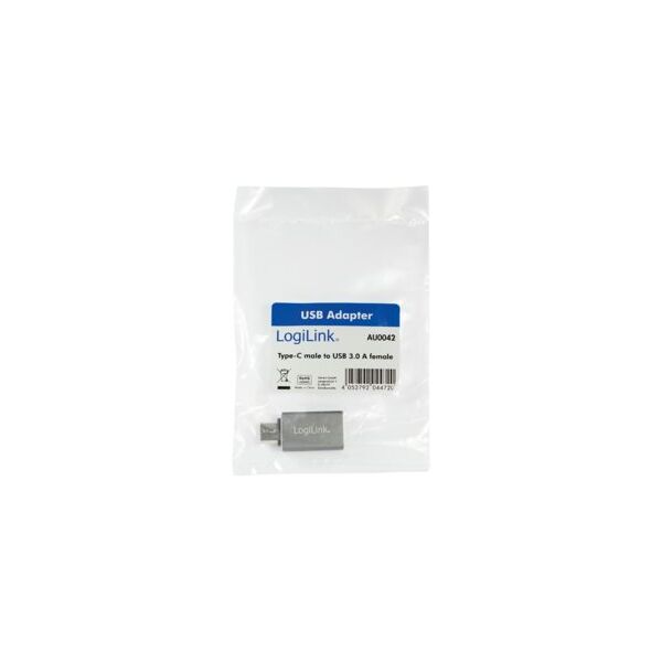Adapter USB LogiLink USB-C - USB Srebrny  (AU0042)