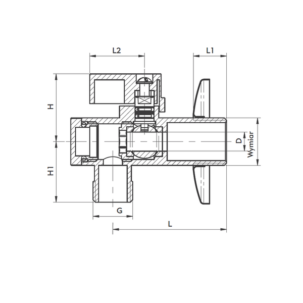 KFA Zawór kątowy z ﬁltrem 1/2"x1/2"  (707-010-15)