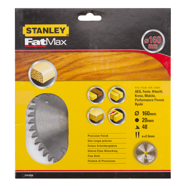 Stanley Piła tarczowa z węglikiem TCT/HM FATMAX 160x20mm 48zębów (STA15535)