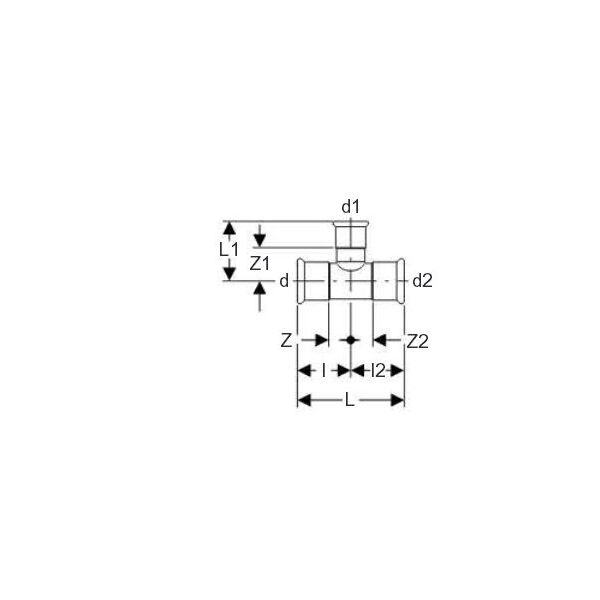 Geberit Trójnik redukcyjny 18x15x18mm MAPRESS C-STAHL - 21204