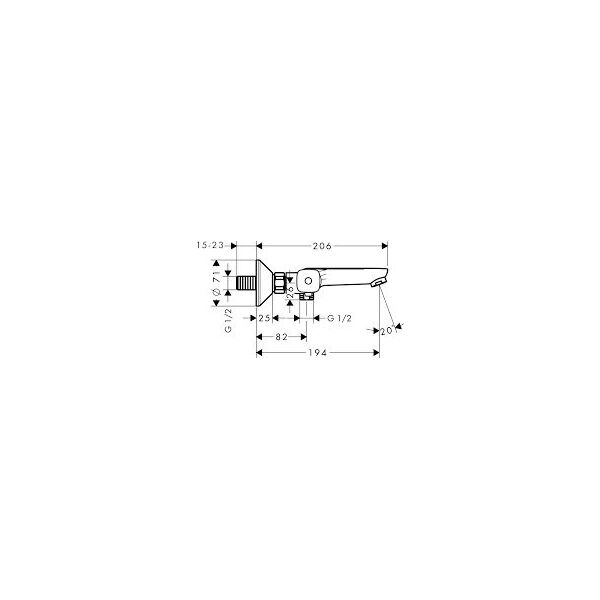 Bateria wannowa Hansgrohe Ecostat ścienne chrom (13123000)