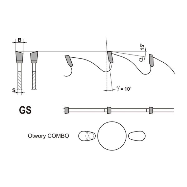 Globus Piła tarczowa do drewna litego DNPDe GS10 400x30x4,0mm 36 zębów PS210-0400-0001